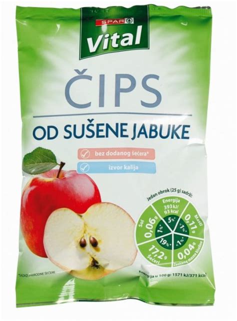 Čips od jabuke Spar Vital 50 g Akcija Njuškalo katalozi