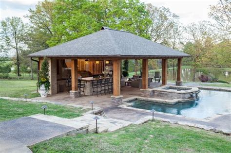 Rustic Mississippi Pool House - Landscaping Network