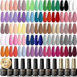 ROSALIND Vernis à Ongles Gels Semi Permanent 48 Pcs 45 Couleurs