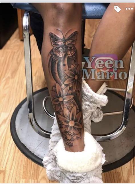 Lower Leg Tattoos For Black Females