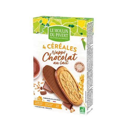 Biscuits petit déjeuner nappés au chocolat au lait ultra gourmands