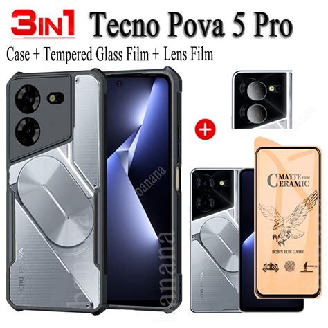 Tecno Pova Pro Pova Clear Acrylic Shockproof Silicone Case For