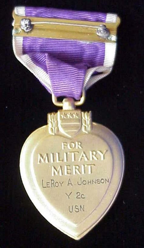 Wwii Posthumous Us Navy Purple Heart Medal To Y2c Leroy Johnson Uss