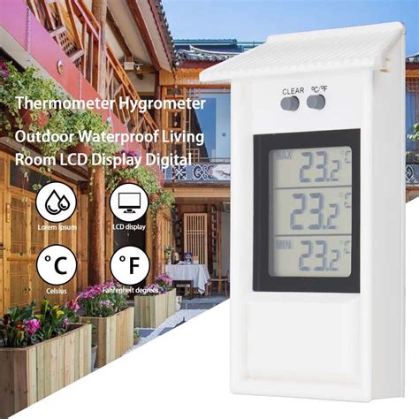 Digitalanzeige Max Min Gew Chshaus Thermometer Gauge Garten Innen Au En