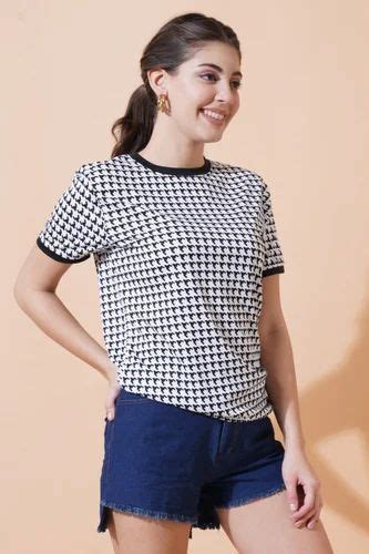 New Round Neck Stylish T Shirt For Women Daily Wear At Rs 110 Piece In