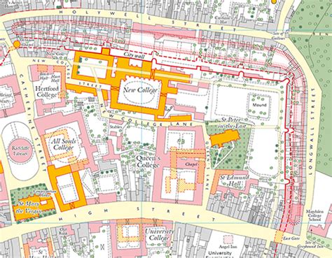 Map Of Oxford Colleges Color 2018