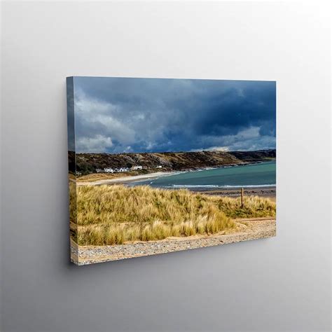 Port Eynon Beach Gower South Wales In Winter Canvas Print