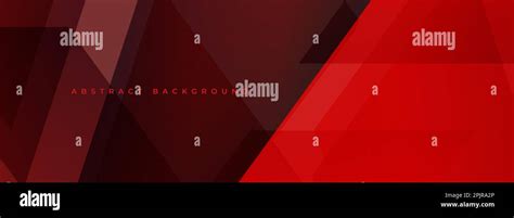 Dark Red Modern Abstract Wide Banner With Geometric Shapes Abstract