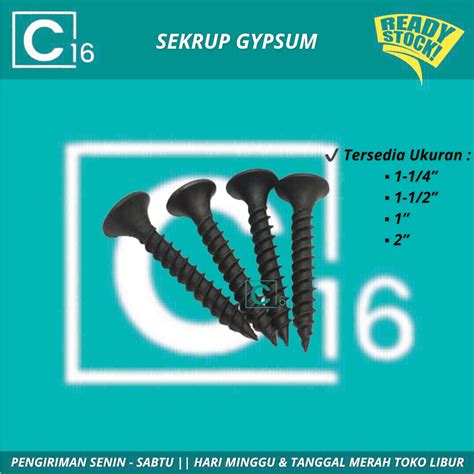 Jual Harga Per Box Sekrup Gypsum Baja Baut Skrup Kayu Drywall Screw