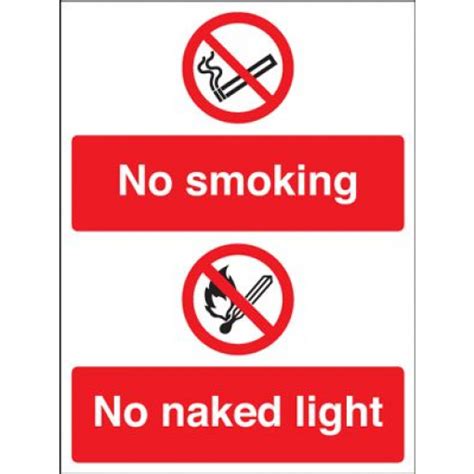 No Smoking Naked Light Safety Sign Portrait Blitz Media