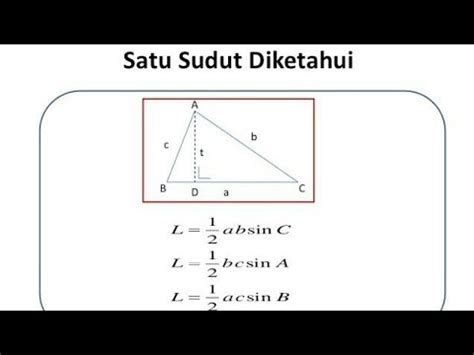 Luas Segitiga Dengan Diketahui Satu Sudut Dan Dua Sisi Yang Mengapitnya