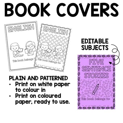 Editable Book Covers Teachie Tings