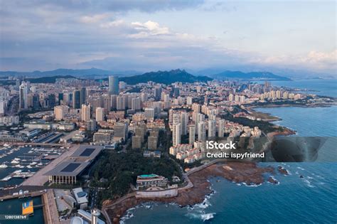 Aerial Photo Of Panoramic Skyline Qingdao China Stock Photo Download