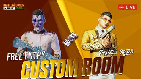 BGMI CUSTOM ROOM LIVE TDM 1V1 T3 Practice Price Match