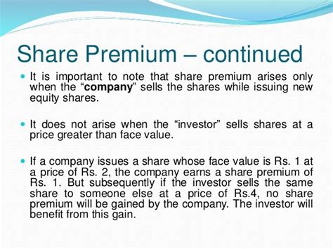 001 Share Premium And Bonus Shares