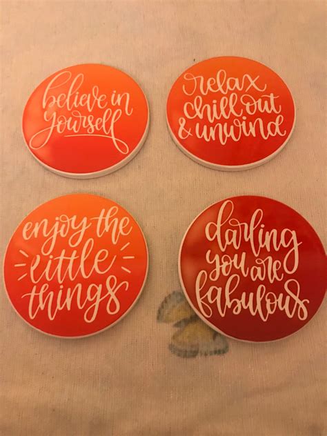 Beautiful Coasters With Positive Sayings Etsy