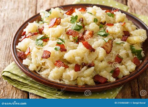 Slovak Halusky Grated Potato Dumplings With Sauerkraut And Bacon