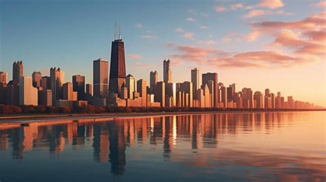 Premium AI Image | Chicago skyline in the evening