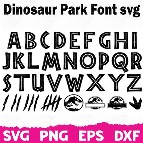 Dinosaur Park Font Svg Font Svg Silhouette Cricut Font B Inspire