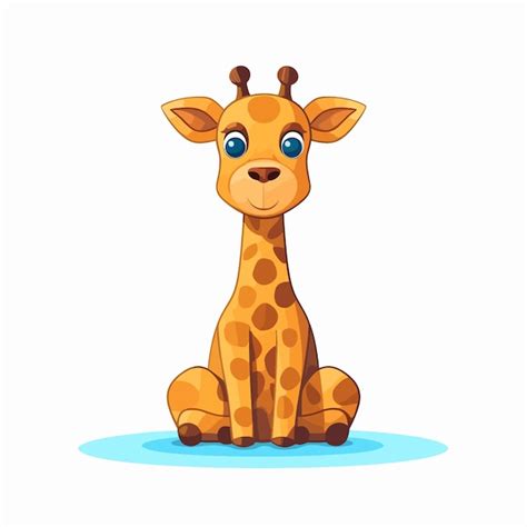 Premium Vector Cute Giraffe Sitting Vector Illustration