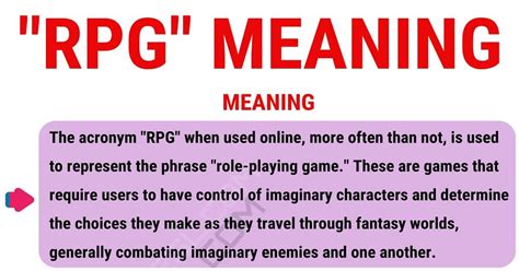 What Is RPG? What Does RPG Stand for? • 7ESL