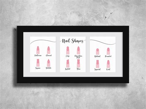 Pink PACK NAIL SHAPES Nail Shapes Poster Nail Infographic - Etsy