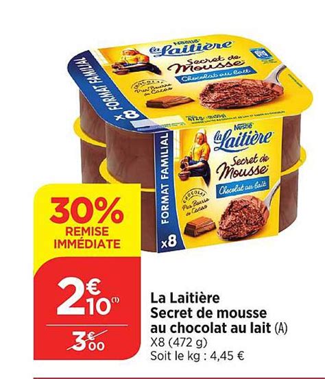 Promo Nestlé La Laitière Secret De Mousse Au Chocolat Au Lait chez Bi1