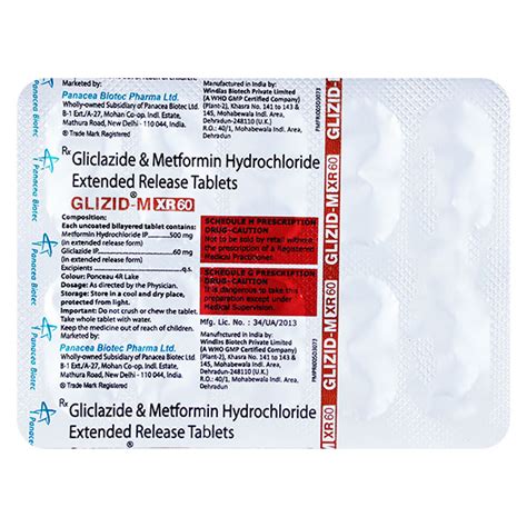 Buy GLIZID M XR 60 Tablet 10 S Online At Upto 25 OFF Netmeds