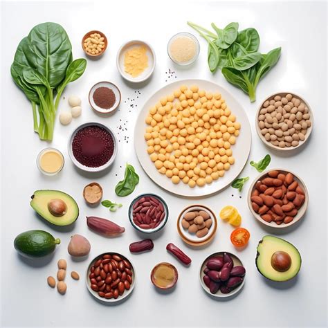 Premium Photo Assorted Vegan Protein Sources On White Background