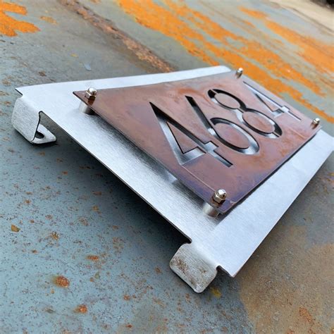 Modern Metal Address Sign | Stainless Address Plaque | Metal House ...