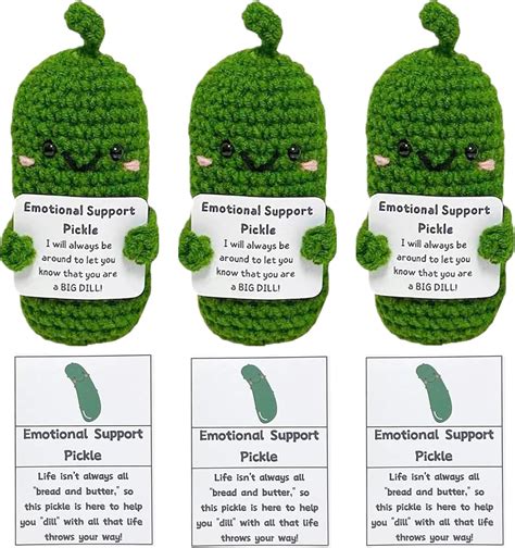 Handmade Emotional Support Pickle Cucumber Cute Crochet