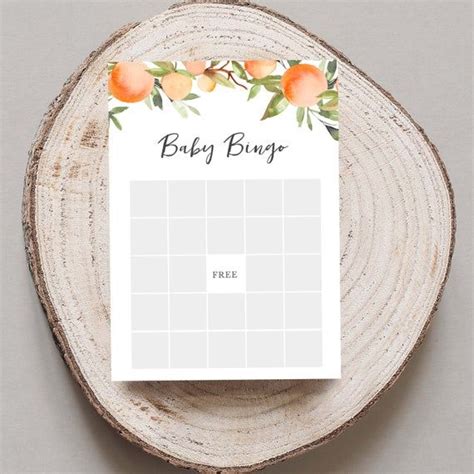 Little Cutie Shower Games Bingo Printable Baby Shower Game Oranges