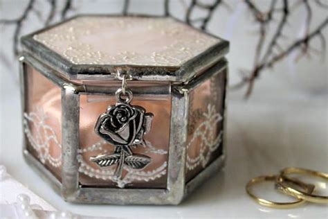 Blush Rose Wedding Ring Box Romantic Engagement Box Parisian Etsy