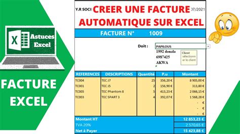 Comment Faire Une Facture Automatique Sur Excel Youtube