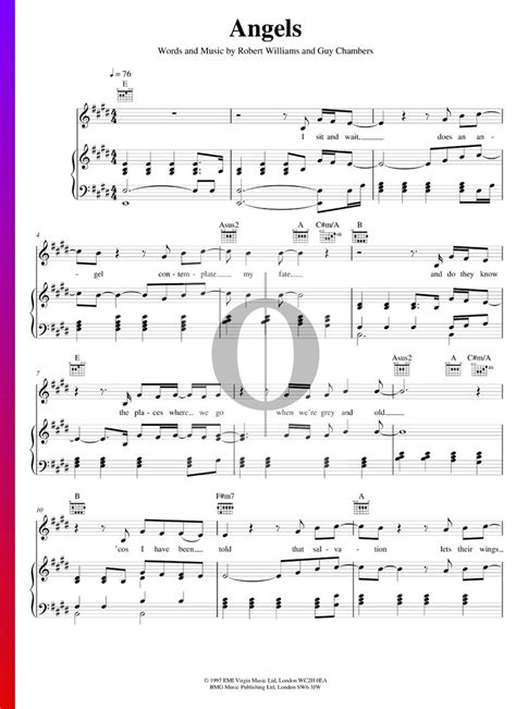 Angels (Robbie Williams) Piano Sheet Music - OKTAV