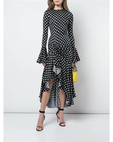 Lyst Caroline Constas Polka Dot Print Dress In Black