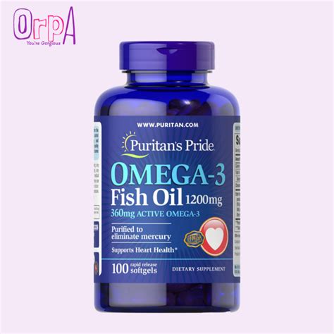 Puritan's pride omega 3 fish oil 100softgels - Orpa