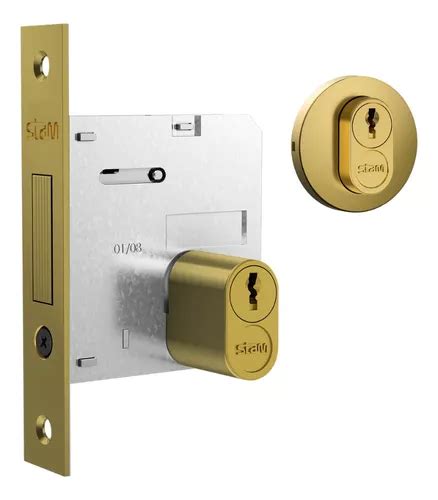 Cerradura Para Puerta Stam Pivotante Fechadura Roseta Redonda Gold