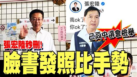 臉書發照 比這手勢 恐挨罰 張宏陸秒刪 林國春喊 已向中選會檢舉 Youtube