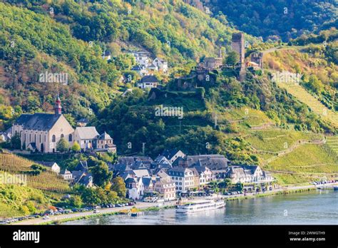 Beilstein: river Mosel (Moselle), passenger ship, Saint Joseph’s ...