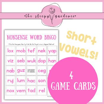 Cvc Nonsense Word Fluency Activity Short Vowels Freebie Tpt