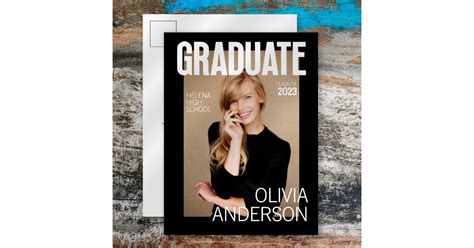 Trendy Magazine Cover Graduation Announcement Zazzle