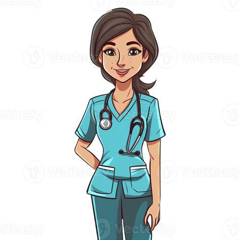 linda enfermero niña clipart ilustración ai generativo 27238528 PNG