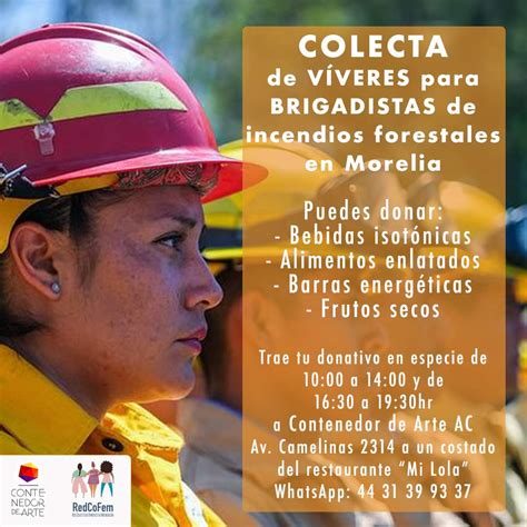 Morelia realizan colecta de víveres para brigadistas de incendios