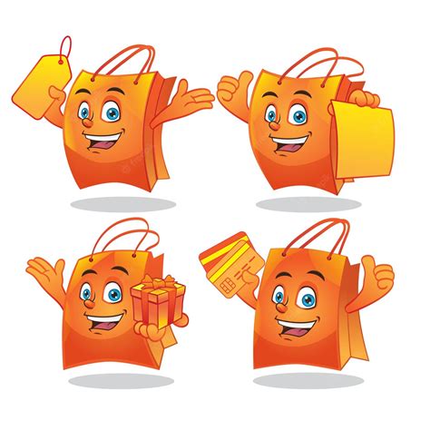 Premium Vector Paper Bag Mascot Online Shopping Design