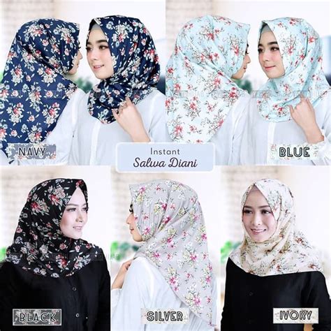 43 Tren Gaya Model Hijab Instan Motif Bunga Model Hijab