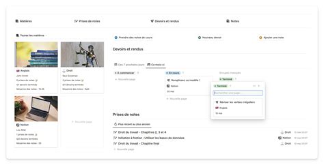 Gérer ses cours sur Notion