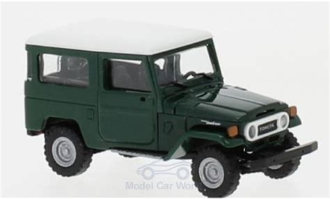 Miniature Toyota Land Cruiser 1 87 Busch J4 Dunkelverte Blanche