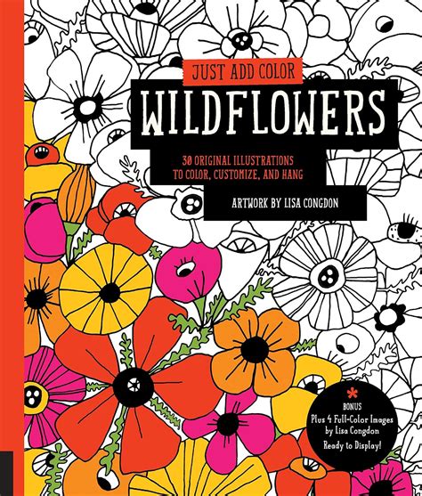 Just Add Color Wildflowers 30 Original Illustrations To Color Customize And Hang Bonus