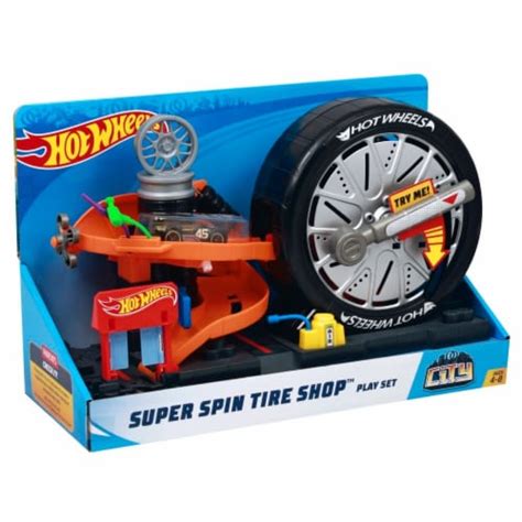 Mattel Hot Wheels City Super Spin Tire Shop Play Set Ct Kroger